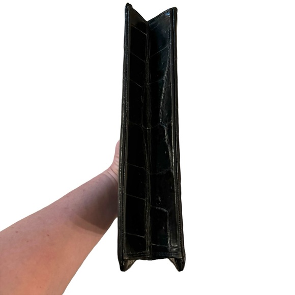 SOLD Vintage Alligator Leather 2 Handbags Frame Bag Brown Black Purse Classic - Picture 12 of 16